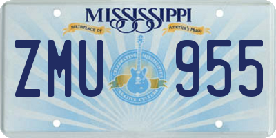 MS license plate ZMU955