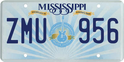 MS license plate ZMU956