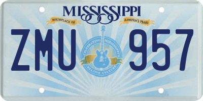 MS license plate ZMU957