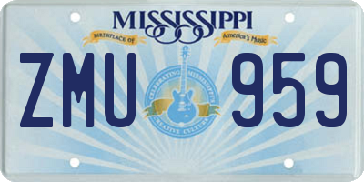 MS license plate ZMU959