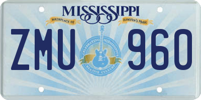 MS license plate ZMU960