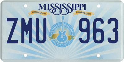 MS license plate ZMU963