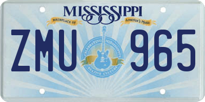 MS license plate ZMU965