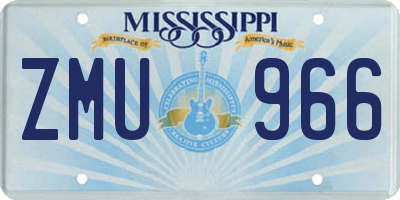 MS license plate ZMU966
