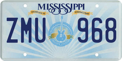 MS license plate ZMU968