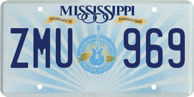 MS license plate ZMU969