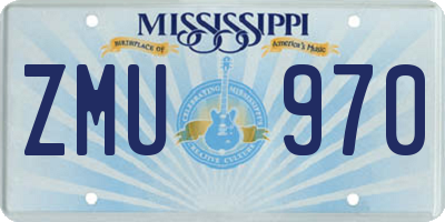 MS license plate ZMU970