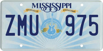 MS license plate ZMU975