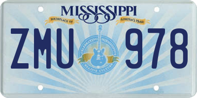 MS license plate ZMU978