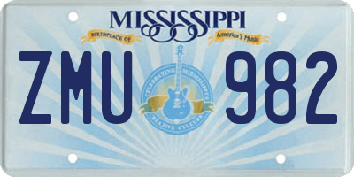 MS license plate ZMU982