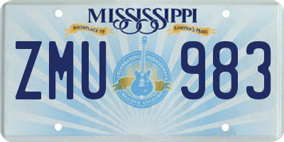 MS license plate ZMU983