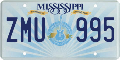 MS license plate ZMU995