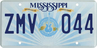 MS license plate ZMV044