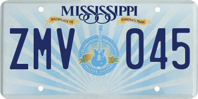 MS license plate ZMV045