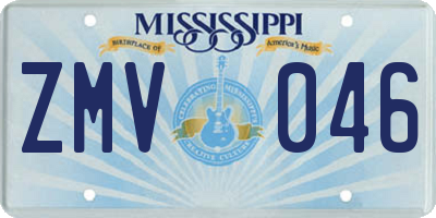 MS license plate ZMV046