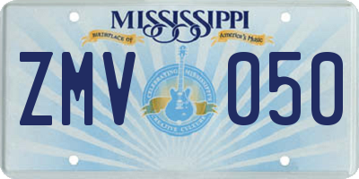 MS license plate ZMV050