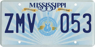 MS license plate ZMV053