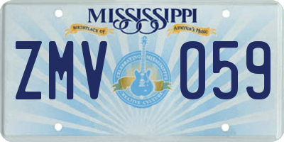 MS license plate ZMV059