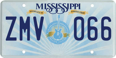 MS license plate ZMV066