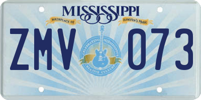 MS license plate ZMV073