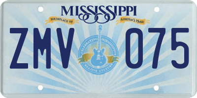 MS license plate ZMV075