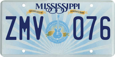 MS license plate ZMV076