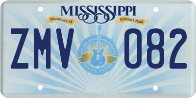 MS license plate ZMV082