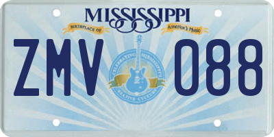 MS license plate ZMV088