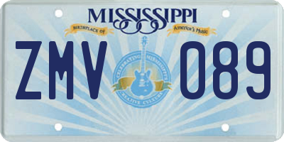 MS license plate ZMV089