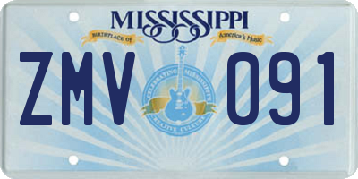 MS license plate ZMV091