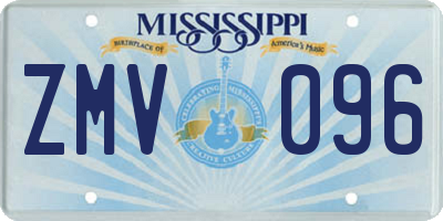 MS license plate ZMV096