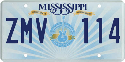 MS license plate ZMV114