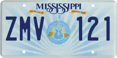 MS license plate ZMV121