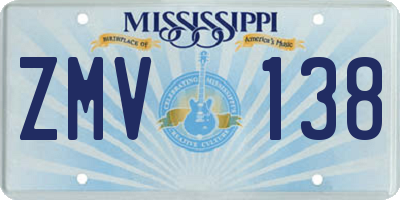 MS license plate ZMV138