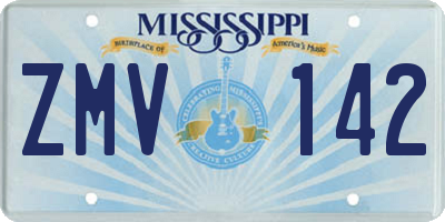 MS license plate ZMV142