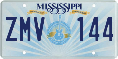 MS license plate ZMV144