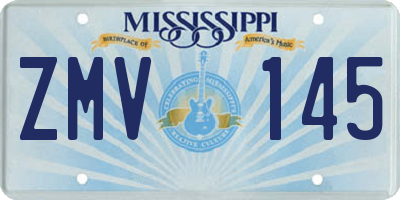 MS license plate ZMV145