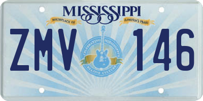 MS license plate ZMV146