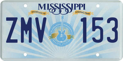 MS license plate ZMV153