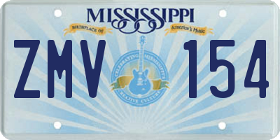 MS license plate ZMV154
