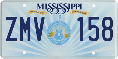 MS license plate ZMV158