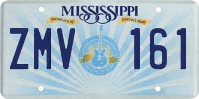 MS license plate ZMV161