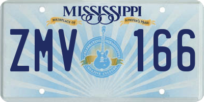 MS license plate ZMV166