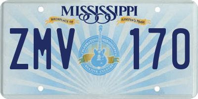 MS license plate ZMV170