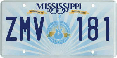 MS license plate ZMV181