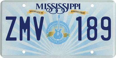 MS license plate ZMV189