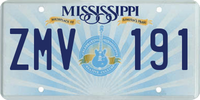 MS license plate ZMV191