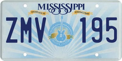 MS license plate ZMV195
