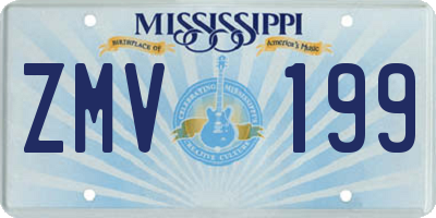 MS license plate ZMV199