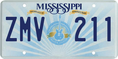 MS license plate ZMV211